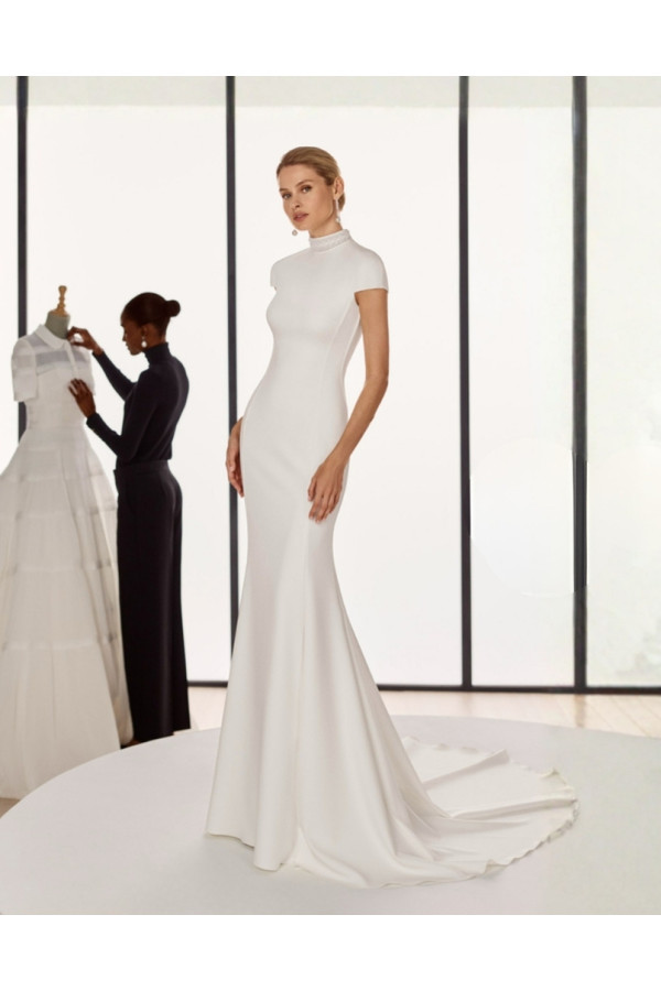 Savae Abito da sposa avorio in cady a sirena di Rosa Clará