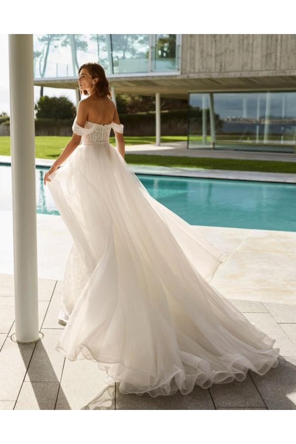 Glenda Abito da sposa avorio in pizzo a sirena di Rosa Clará Soft 2027