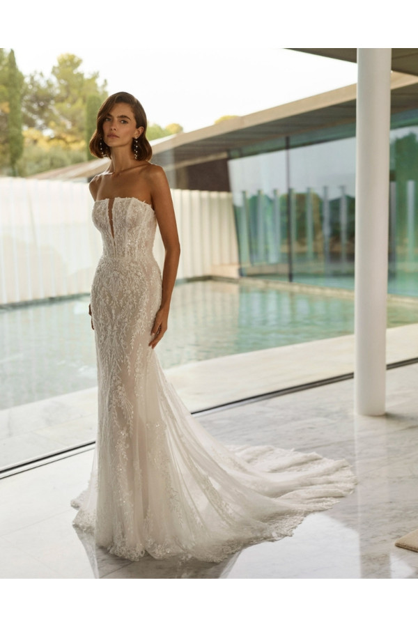 Giovanna abito da sposa avorio in pizzo a sirena Rosa Clará Soft 2027