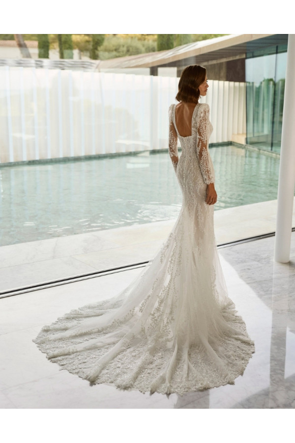 Giovanna abito da sposa avorio in pizzo a sirena Rosa Clará Soft 2027