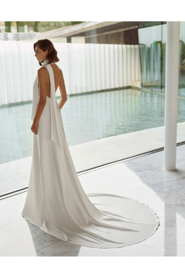 Gala abito da sposa avorio in raso cady scivolato Rosa Clará Soft 2027