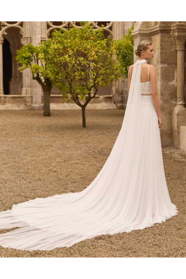 Livy abito da sposa avorio in chiffon spezzato di Rosa Clará Boheme