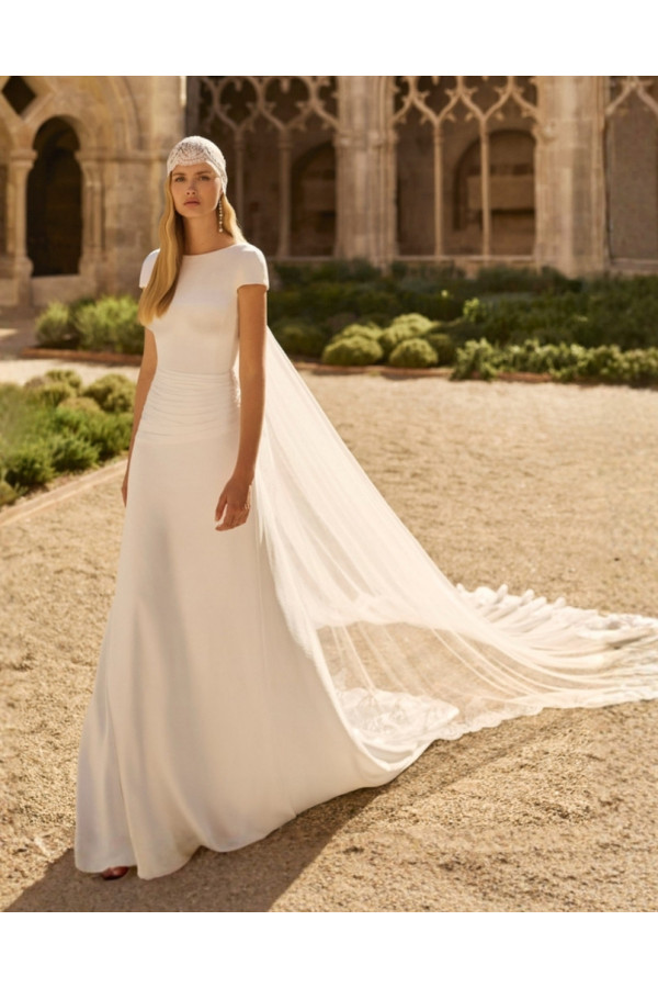 Lady abito da sposa avorio in cady scivolato di Rosa Clará Boheme