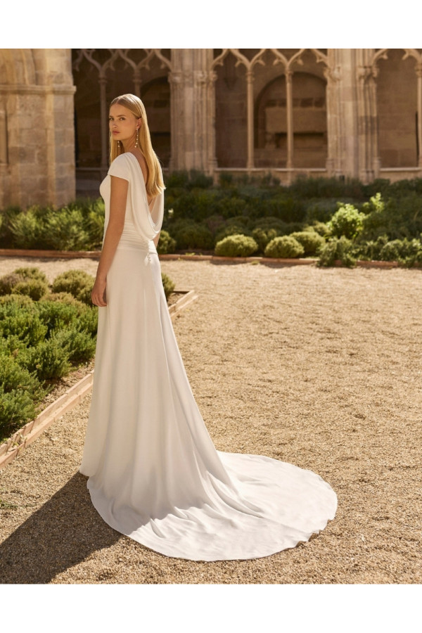 Lady abito da sposa avorio in cady scivolato di Rosa Clará Boheme