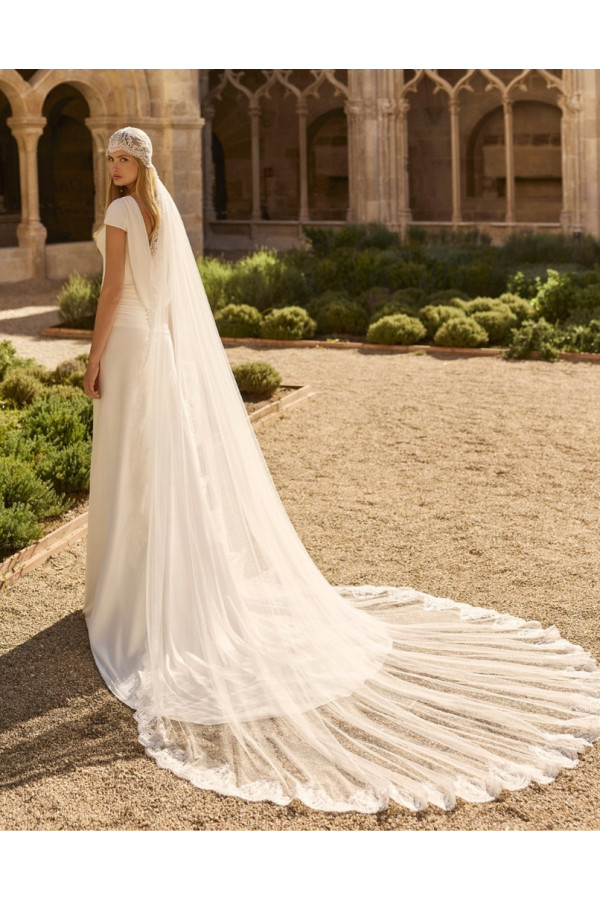 Lady abito da sposa avorio in cady scivolato di Rosa Clará Boheme