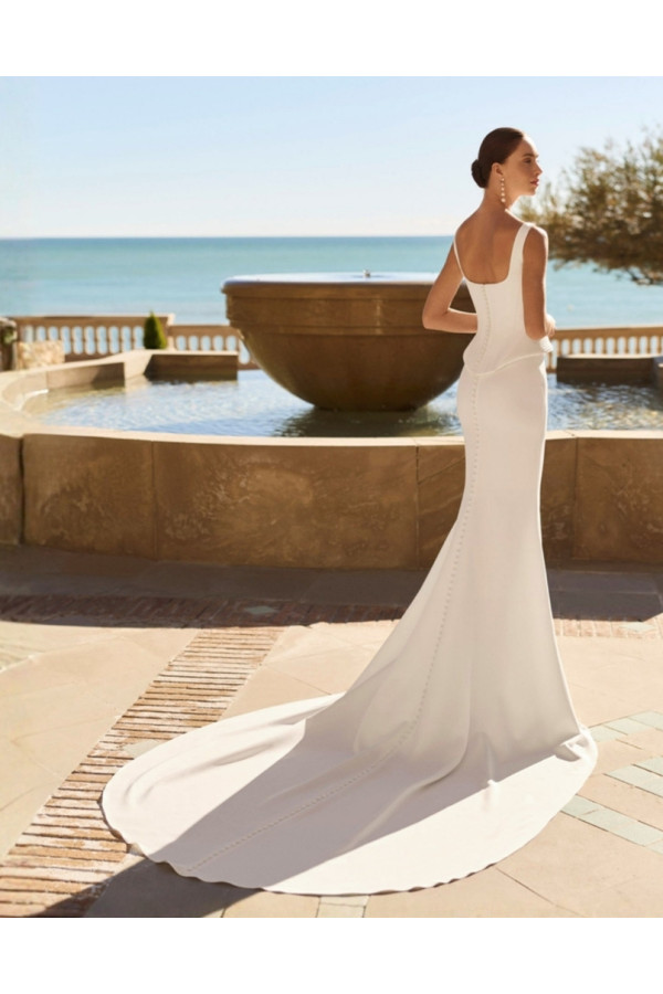Fraya Abito da sposa avorio in crepe due pezzi a sirena Luna Novias