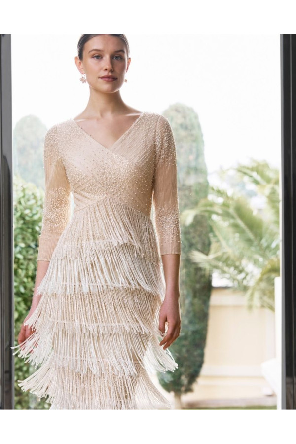 Abito da cerimonia donna 1gh6 di couture club per rosa calara a balze