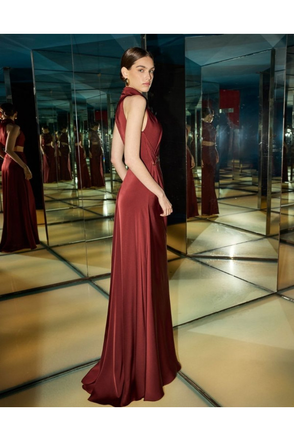 Abito da cerimonia donna 1818 a sirena trasparente rosa clara coktail