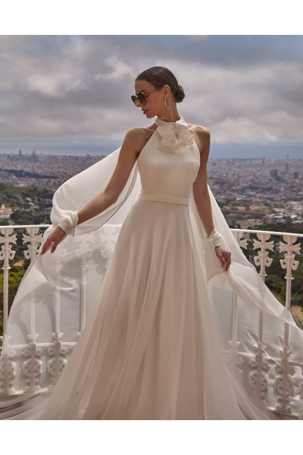 Natalie abito da sposa avorio in pizzo ampio di fara sposa