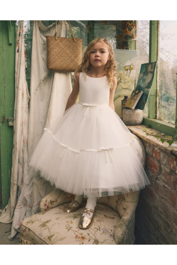 Abito da Prima Comunione avorio tulle ampio Winnie di Fable