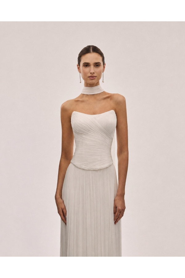 Siris Abito da sposa avorio mussola di seta scivolato di Rosa Clará