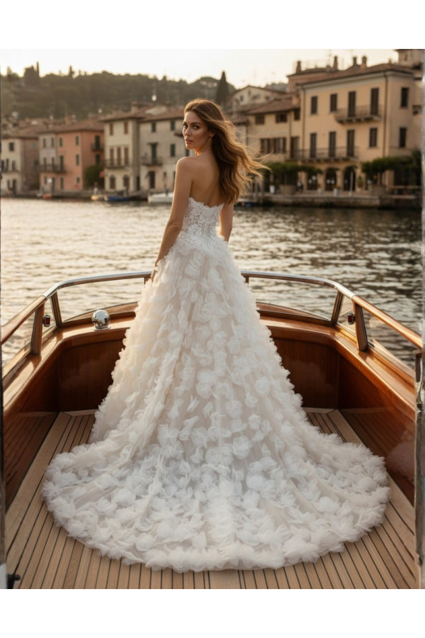 Abito da sposa avorio in pizzo trasformabile 27MS09 Mercedes 2027