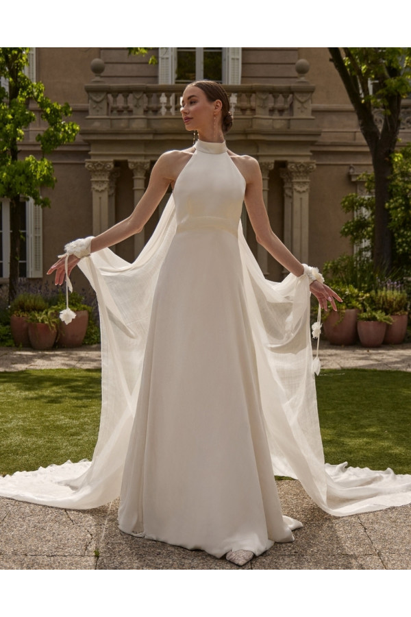 Milano abito da sposa morbido di colore avorio di Novia D'art