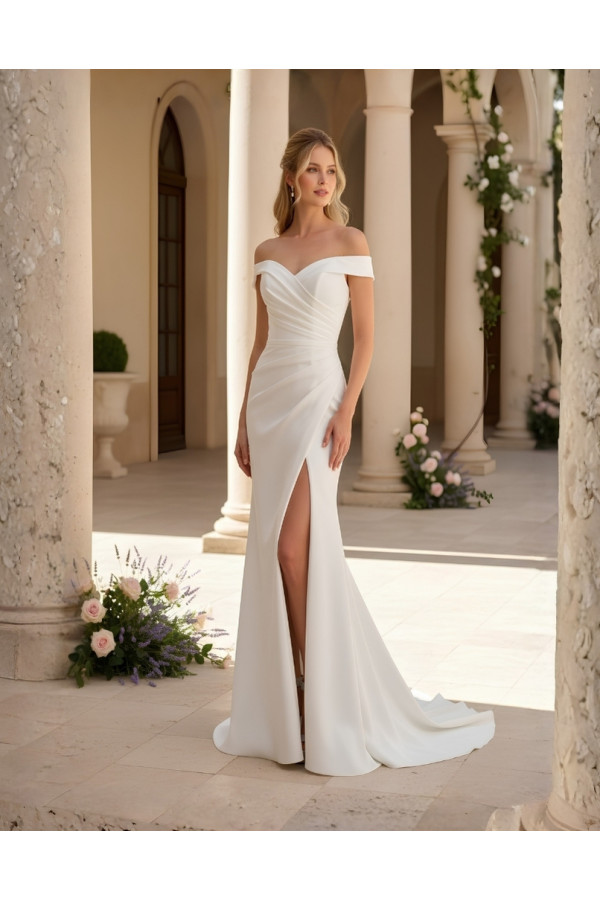 Abito da sposa avorio in crepe a sirena 27JFY-04 Just For You