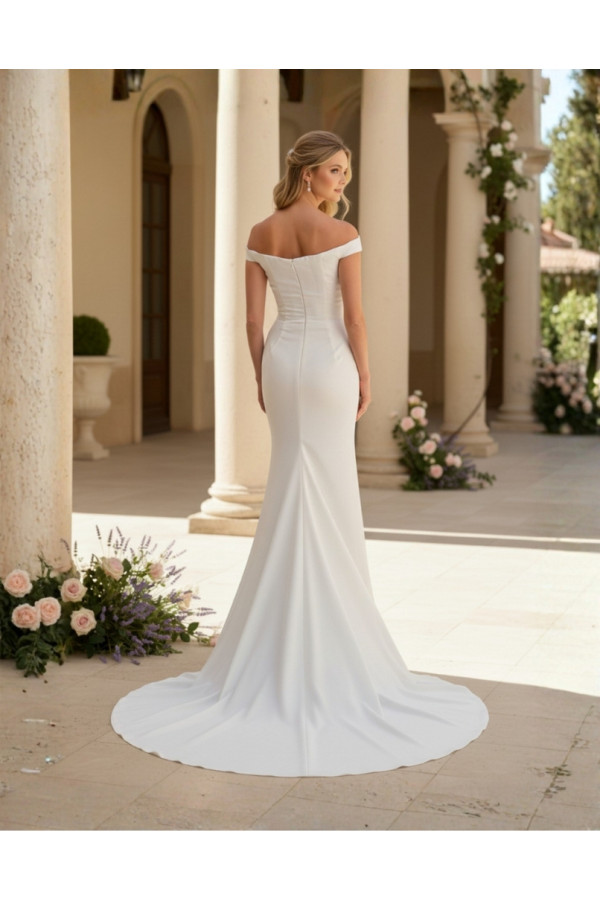 Abito da sposa avorio in crepe a sirena 27JFY-04 Just For You