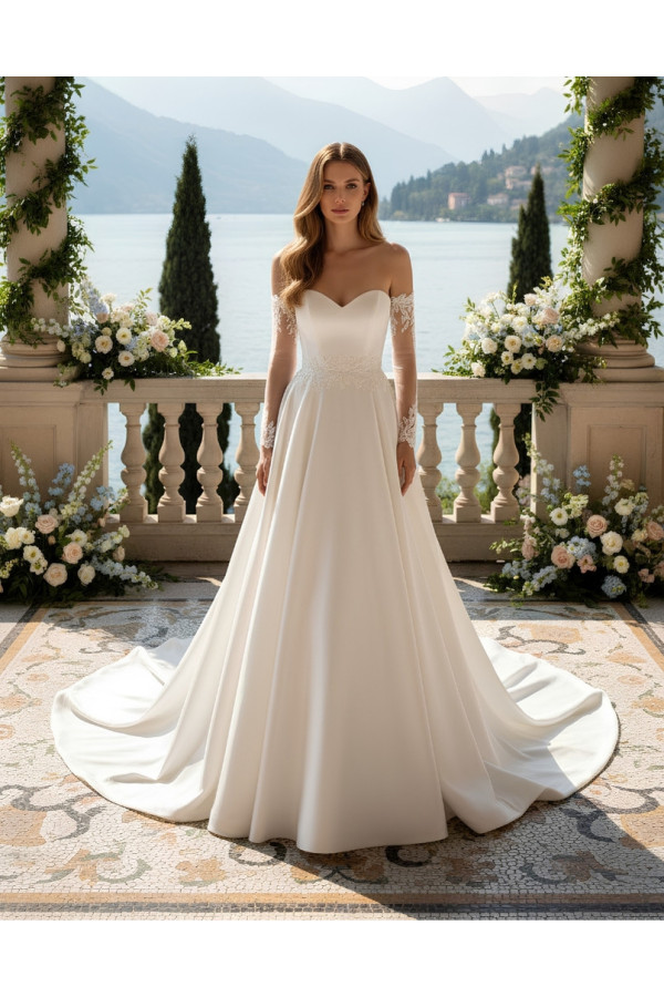 Abito da sposa avorio in taffetà ampio 27DS21 Divina Sposa 2027