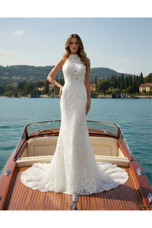 Abito da sposa avorio in pizzo a sirena 27DS19 Divina Sposa
