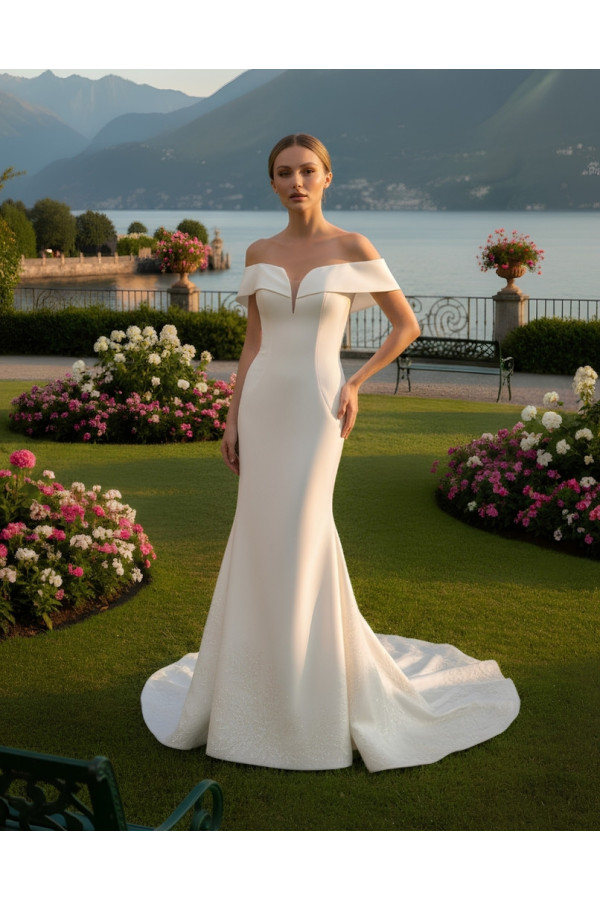 Abito sposa avorio mikado sirena 27DS07 Divina Sposa