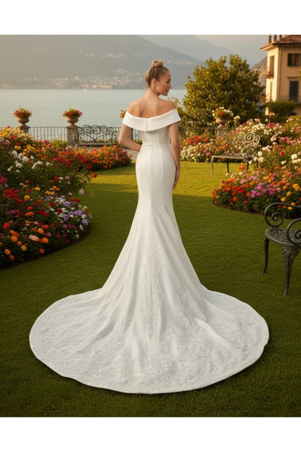 Abito sposa avorio mikado sirena 27DS07 Divina Sposa