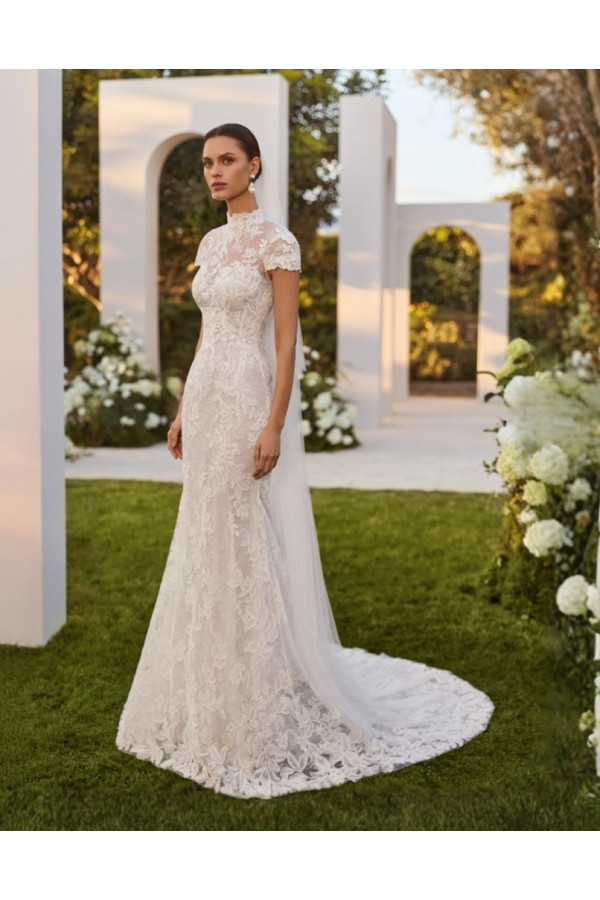 Nil Abito da sposa avorio in pizzo a sirena di Rosa Clará 2027