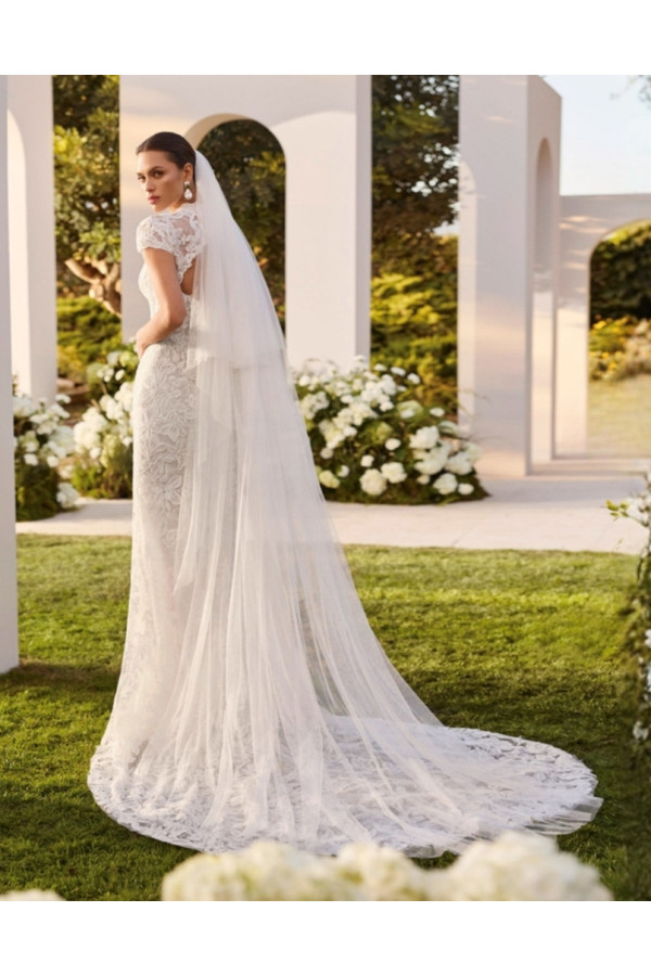 Nil Abito da sposa avorio in pizzo a sirena di Rosa Clará 2027