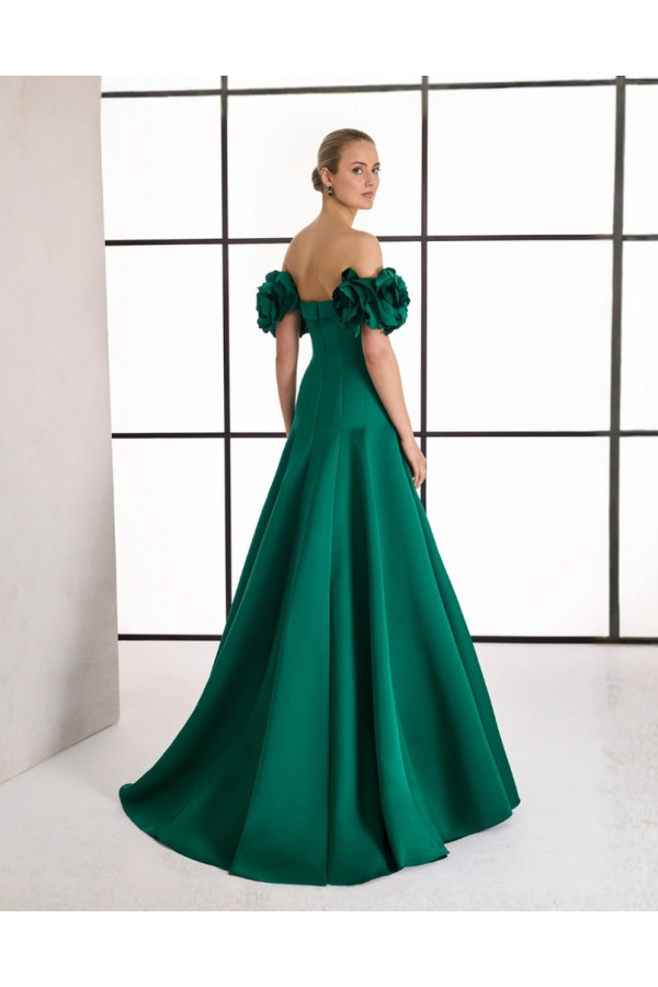 Abito da cerimonia donna 1tf4 ampio in douchesse verde di Rosa Clara