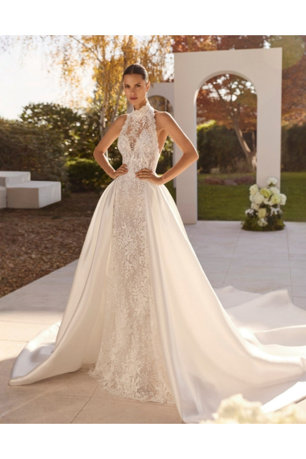 Nidia Abito da Sposa avorio in pizzo trasformabile di Rosa Clará