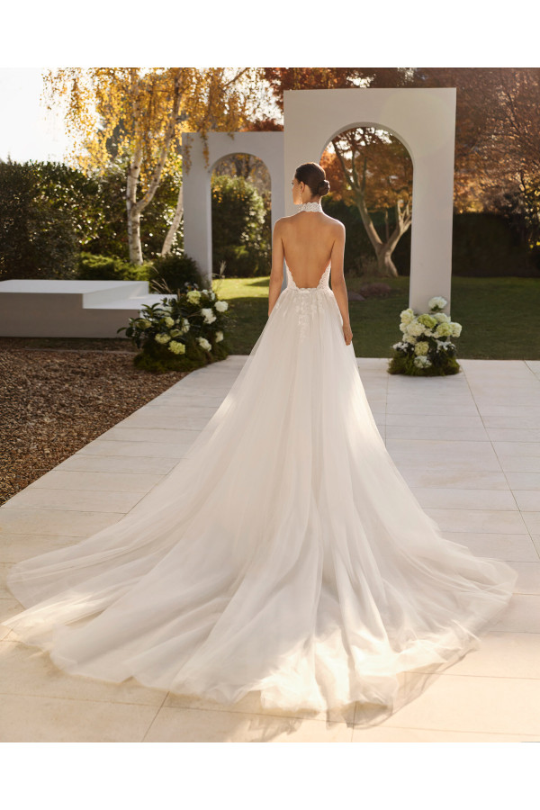 Nidia Abito da Sposa avorio in pizzo trasformabile di Rosa Clará