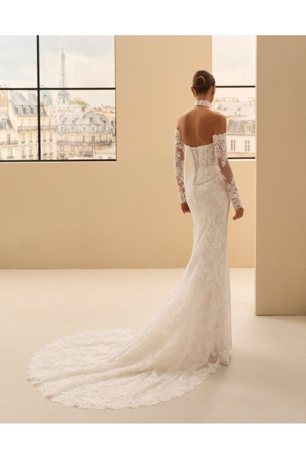 Nairobi Abito da sposa avorio in pizzo trasformabile di Rosa Clará