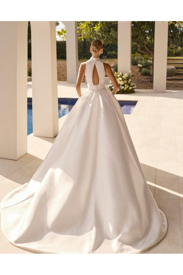 Nabina Abito da sposa avorio in mikado trasformabile di Rosa Clará
