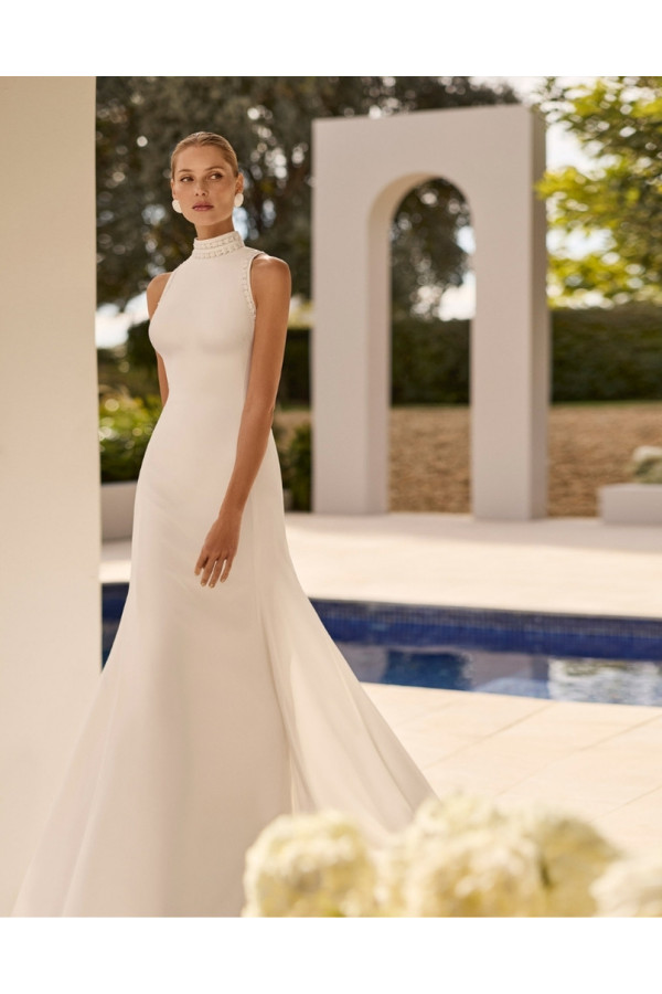 Nabina Abito da sposa avorio in mikado trasformabile di Rosa Clará