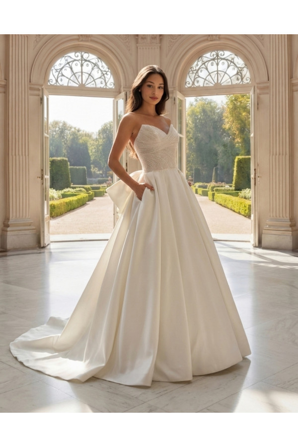 Abito da sposa avorio in mikado ampio 27MK23 Miss Kelly 2027