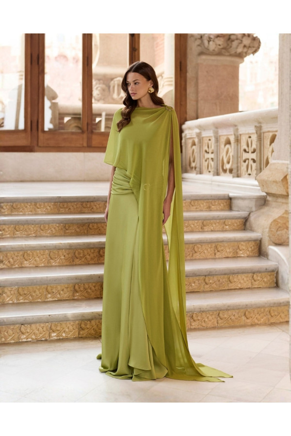 Abito da cerimonia bambù in satin scivolato 2JL1 di Marfil Barcelona