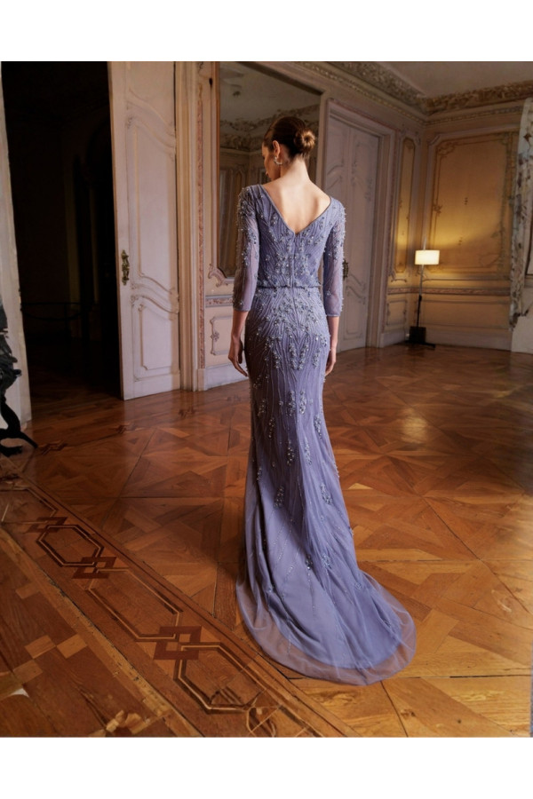 Abito da cerimonia nude gioiello a sirena 2g43 di Couture Club