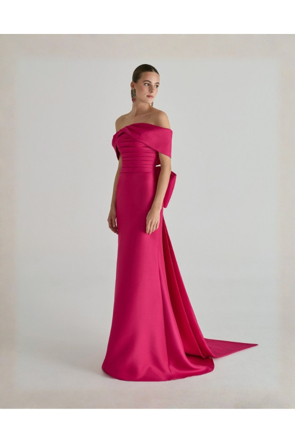Abito da cerimonia fucsia in Sienna a sirena di Rosa Clará Cocktail