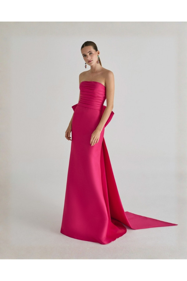 Abito da cerimonia fucsia in Sienna a sirena di Rosa Clará Cocktail