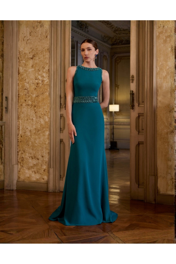 Abito da cerimonia Jade in crepe lungo 2GM4 di Couture Club 2027