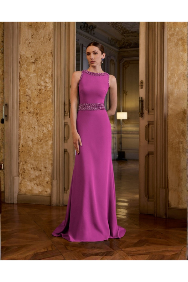 Abito da cerimonia Jade in crepe lungo 2GM4 di Couture Club 2027