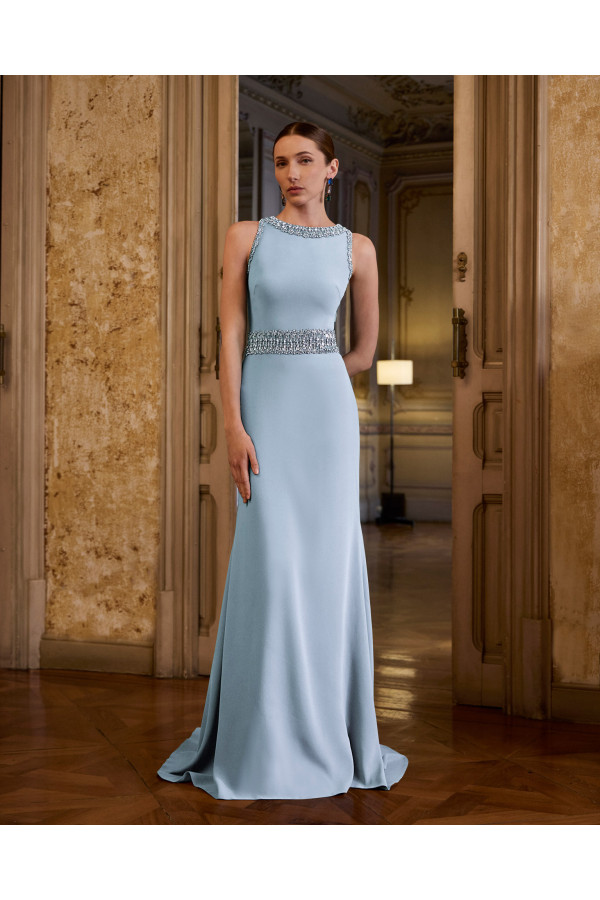 Abito da cerimonia Jade in crepe lungo 2GM4 di Couture Club 2027