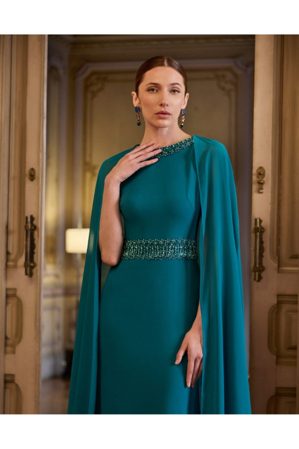 Abito da cerimonia Jade in crepe lungo 2GM4 di Couture Club 2027