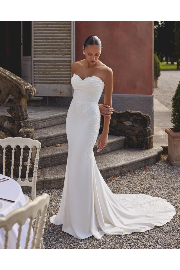 Abito da sposa Kai avorio in crepe a sirena di Justin Alexander 2027
