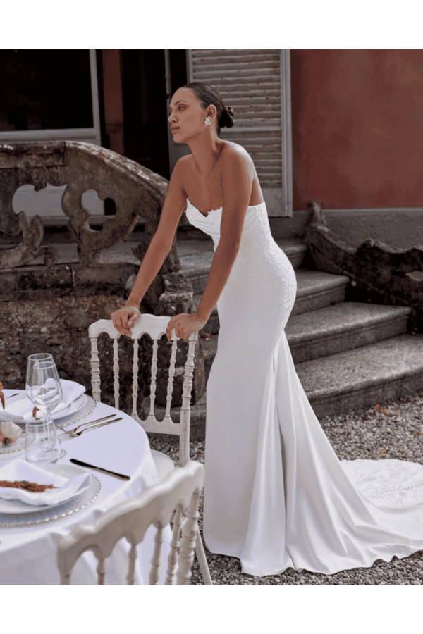 Abito da sposa Kai avorio in crepe a sirena di Justin Alexander 2027