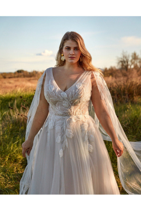 Napoli abito da sposa avorio scuro in tulle morbido di fara sposa