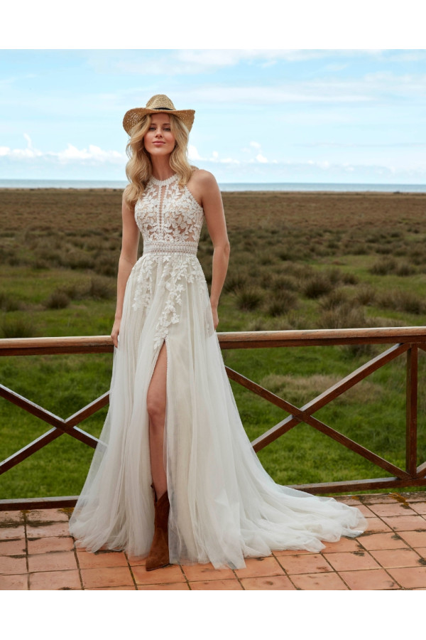 Abito da sposa 26CUR-04-MK-26, a sirena, avorio, pizzo, Miss Kelly