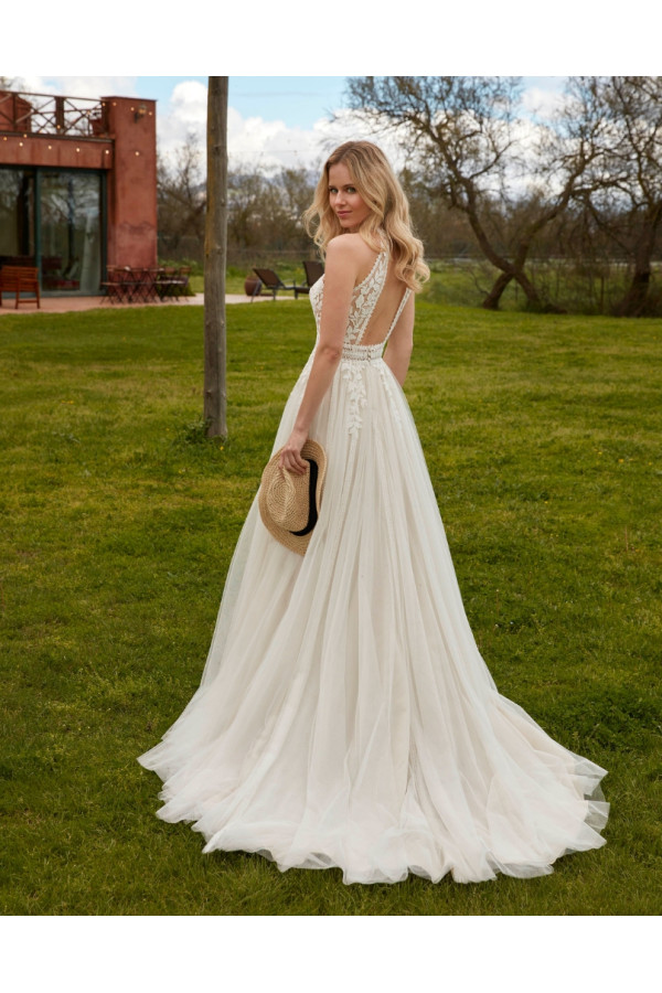 Abito da sposa 26CUR-01-MK-26, avorio, di tulle, Miss Kelly