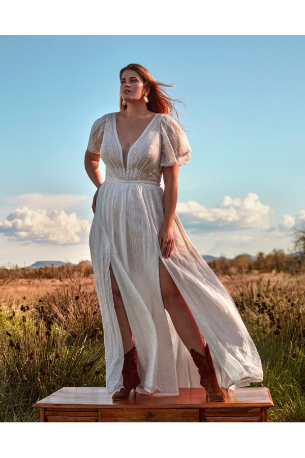 26yl 14 mk abito da sposa avorio corto in tulle ricamato di miss kelly