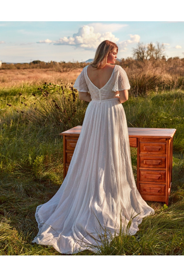 26yl 14 mk abito da sposa avorio corto in tulle ricamato di miss kelly