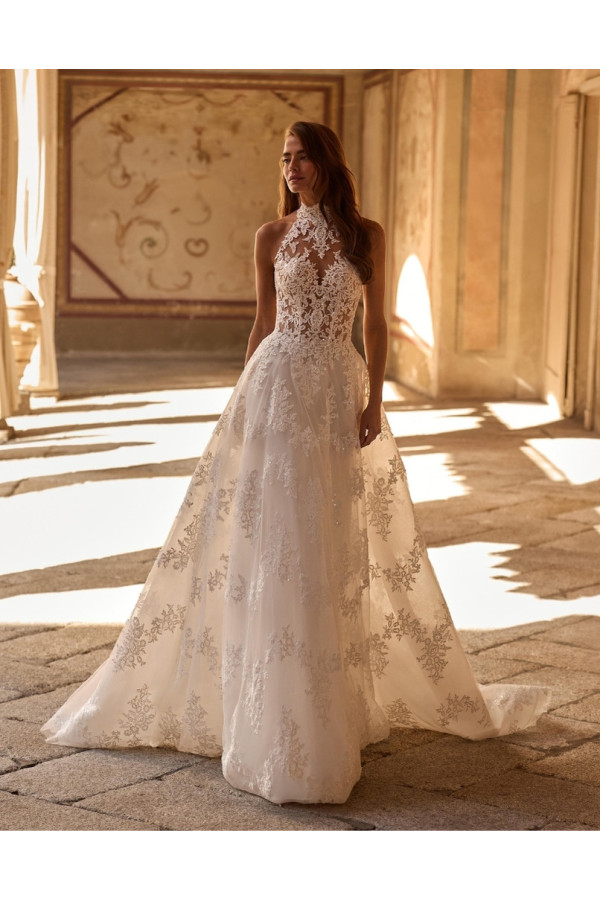 Abito da sposa Corinne, avorio, pizzo. Alberto Palatchi 2027