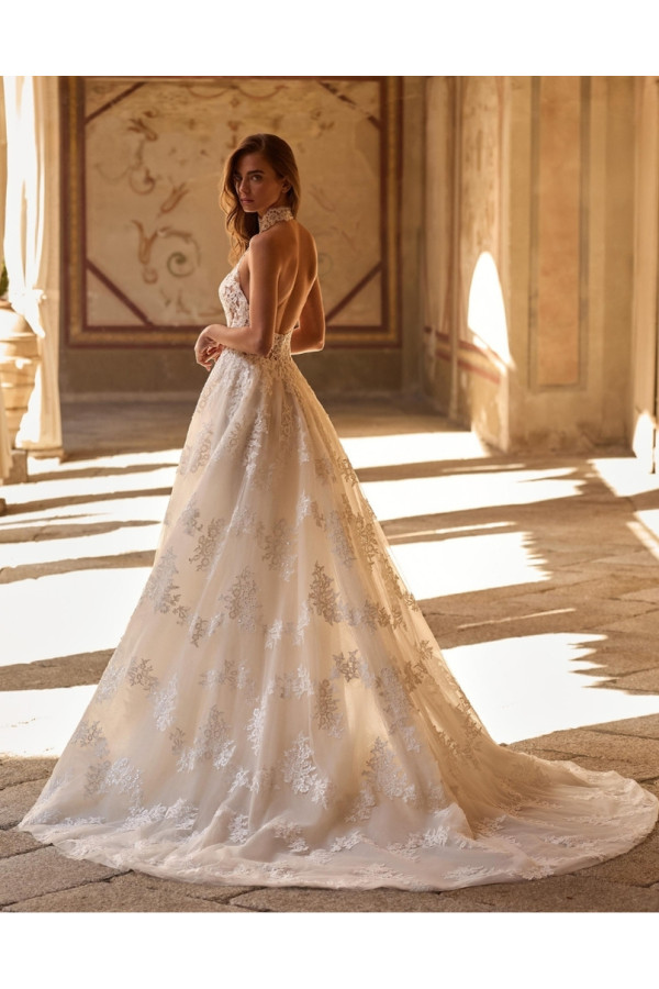 Abito da sposa Corinne, avorio, pizzo. Alberto Palatchi 2027