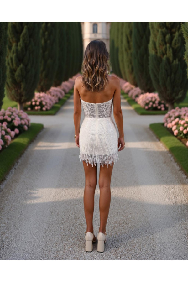 26yl 14 mk abito da sposa avorio corto in tulle ricamato di miss kelly